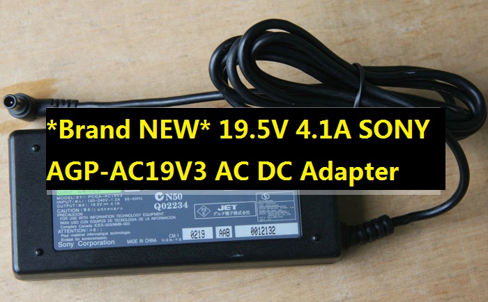 *Brand NEW* AC DC Adapter DC 19.5V 4.1A (80W) SONY AGP-AC19V3 POWER SUPPLY
